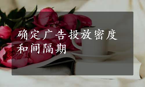 确定广告投放密度和间隔期