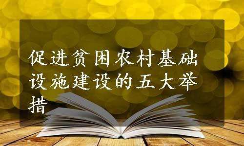 促进贫困农村基础设施建设的五大举措