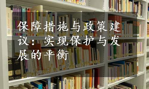 保障措施与政策建议：实现保护与发展的平衡