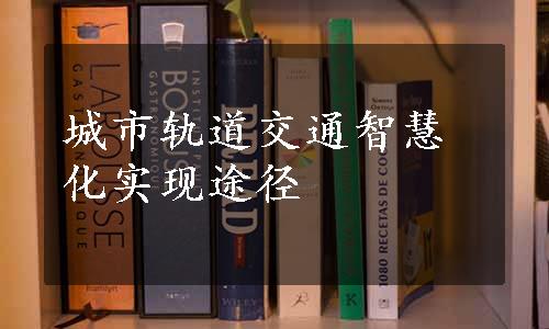 城市轨道交通智慧化实现途径