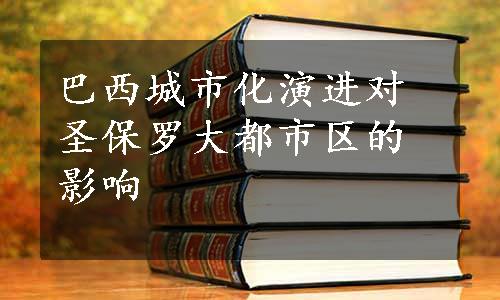 巴西城市化演进对圣保罗大都市区的影响