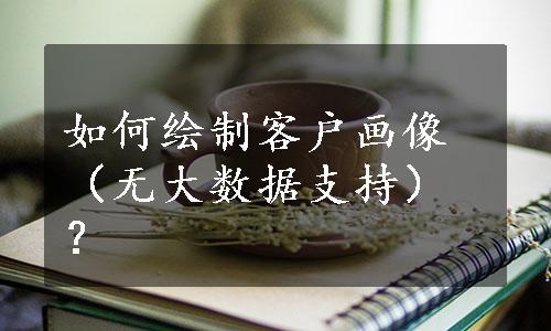 如何绘制客户画像（无大数据支持）？