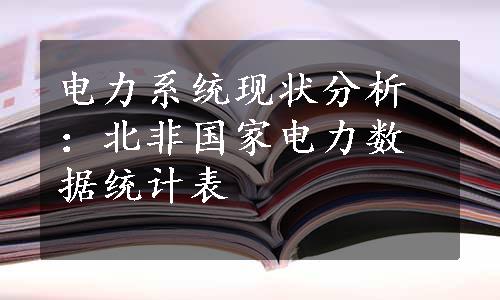 电力系统现状分析：北非国家电力数据统计表