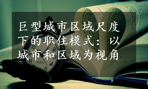 巨型城市区域尺度下的职住模式：以城市和区域为视角