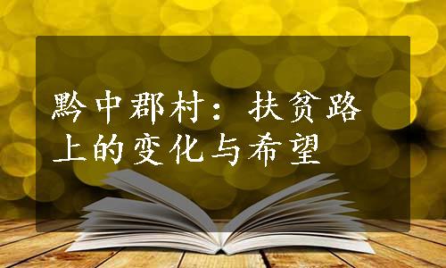 黔中郡村：扶贫路上的变化与希望