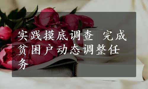 实践摸底调查 完成贫困户动态调整任务