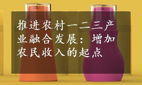 推进农村一二三产业融合发展：增加农民收入的起点