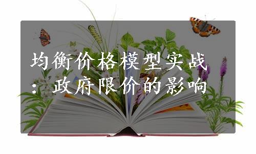 均衡价格模型实战：政府限价的影响