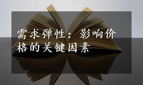 需求弹性：影响价格的关键因素