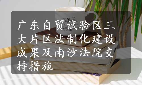 广东自贸试验区三大片区法制化建设成果及南沙法院支持措施