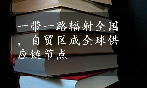 一带一路辐射全国，自贸区成全球供应链节点