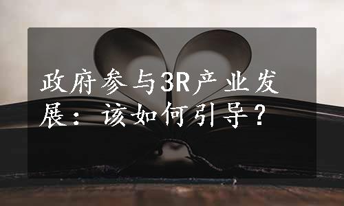 政府参与3R产业发展：该如何引导？