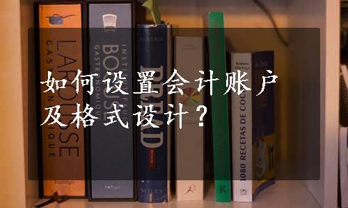 如何设置会计账户及格式设计？