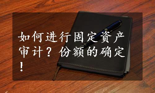 如何进行固定资产审计？份额的确定！