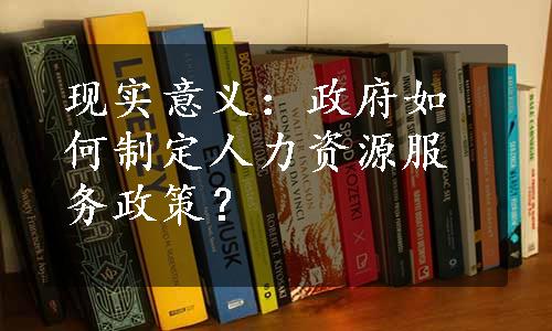 现实意义：政府如何制定人力资源服务政策？