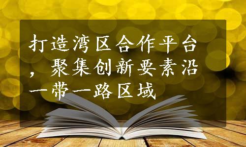 打造湾区合作平台，聚集创新要素沿一带一路区域