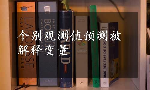 个别观测值预测被解释变量