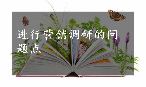 进行营销调研的问题点