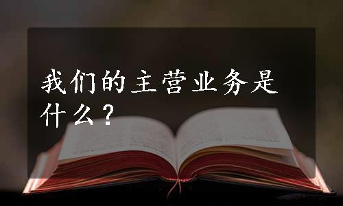 我们的主营业务是什么？