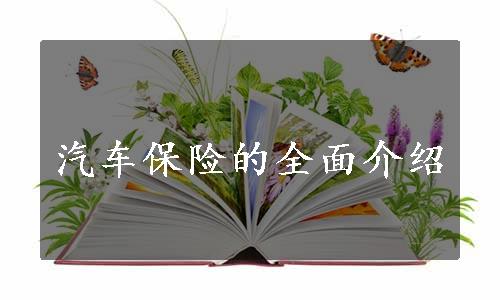 汽车保险的全面介绍