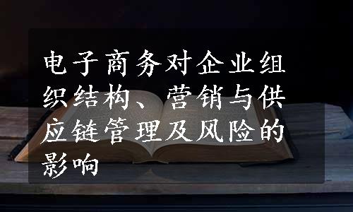 电子商务对企业组织结构、营销与供应链管理及风险的影响