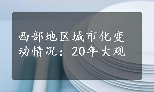 西部地区城市化变动情况：20年大观