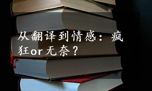 从翻译到情感：疯狂or无奈？