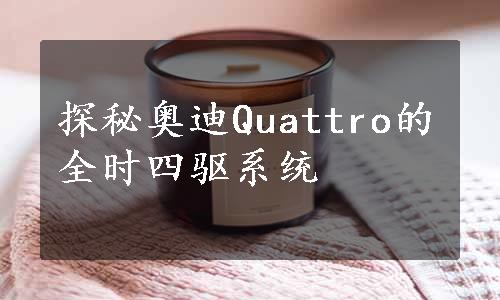 探秘奥迪Quattro的全时四驱系统