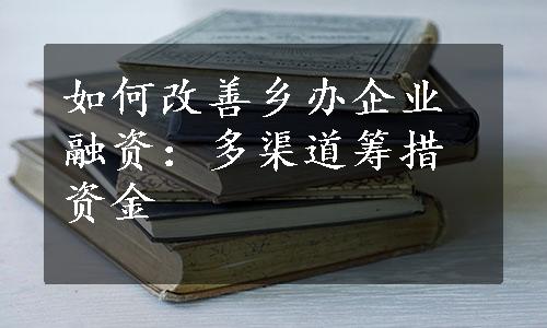 如何改善乡办企业融资：多渠道筹措资金