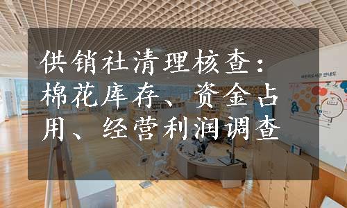 供销社清理核查：棉花库存、资金占用、经营利润调查