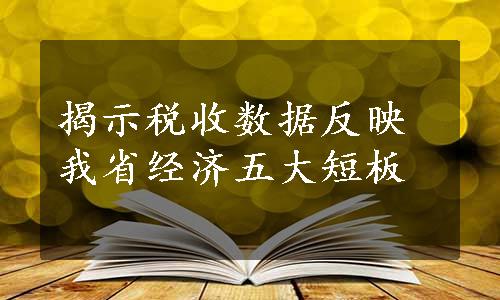 揭示税收数据反映我省经济五大短板