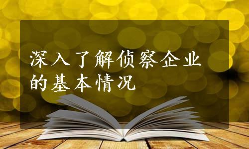 深入了解侦察企业的基本情况