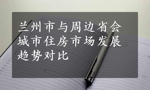 兰州市与周边省会城市住房市场发展趋势对比