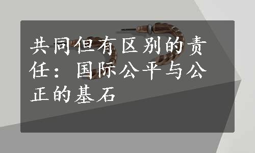 共同但有区别的责任：国际公平与公正的基石