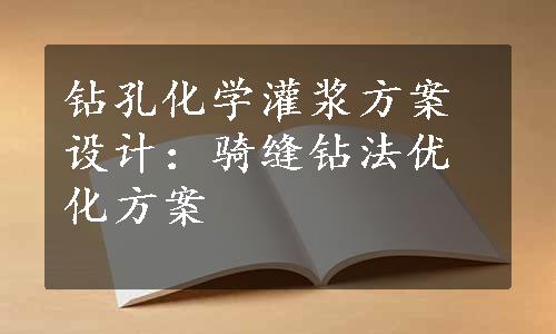 钻孔化学灌浆方案设计：骑缝钻法优化方案