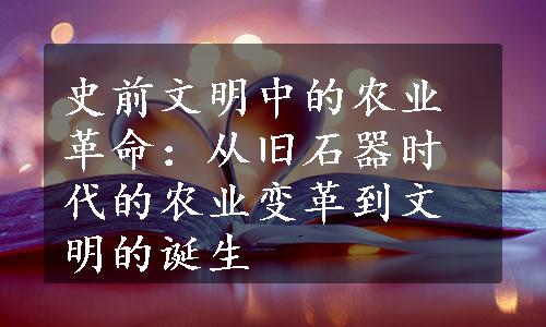 史前文明中的农业革命：从旧石器时代的农业变革到文明的诞生