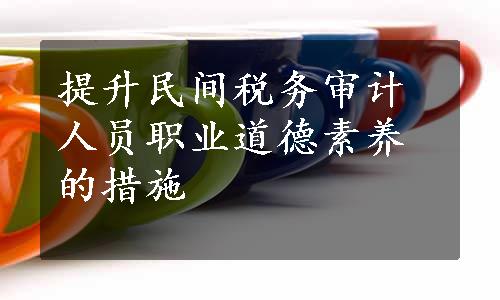 提升民间税务审计人员职业道德素养的措施