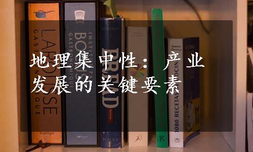 地理集中性：产业发展的关键要素