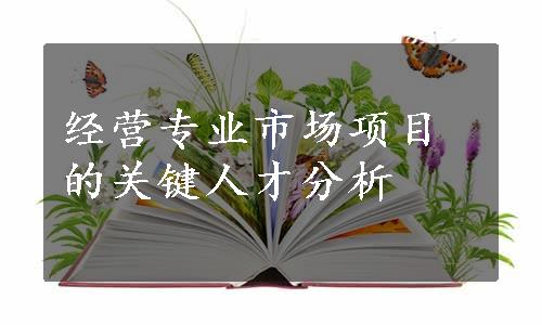 经营专业市场项目的关键人才分析