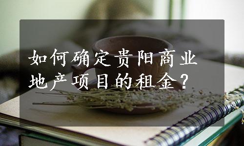 如何确定贵阳商业地产项目的租金？