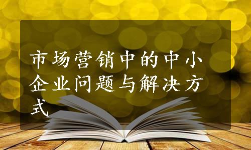 市场营销中的中小企业问题与解决方式