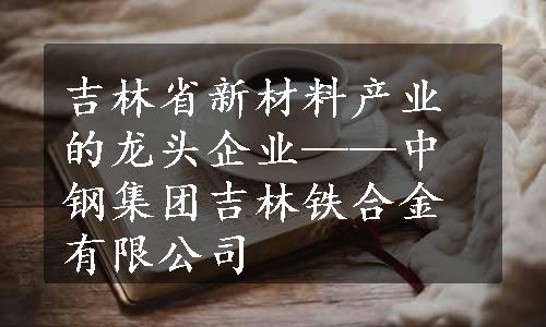 吉林省新材料产业的龙头企业——中钢集团吉林铁合金有限公司