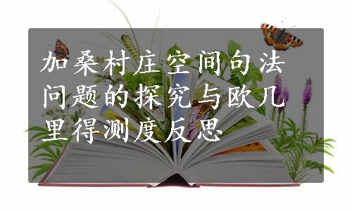 加桑村庄空间句法问题的探究与欧几里得测度反思