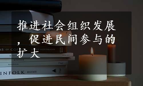 推进社会组织发展，促进民间参与的扩大