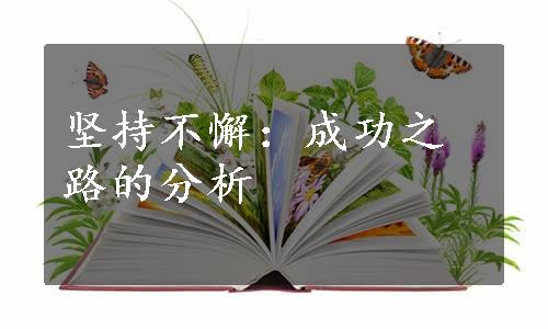 坚持不懈：成功之路的分析