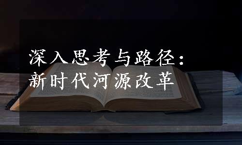 深入思考与路径：新时代河源改革