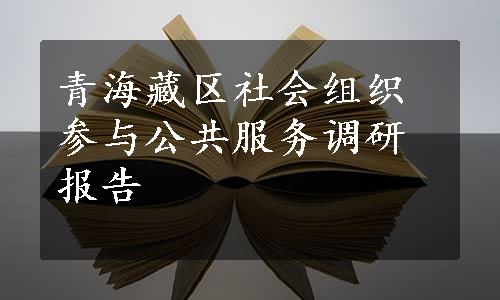 青海藏区社会组织参与公共服务调研报告