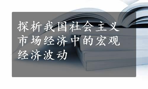 探析我国社会主义市场经济中的宏观经济波动