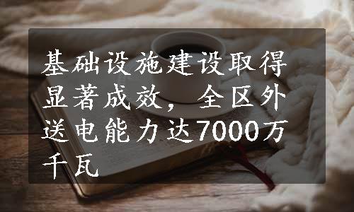 基础设施建设取得显著成效，全区外送电能力达7000万千瓦