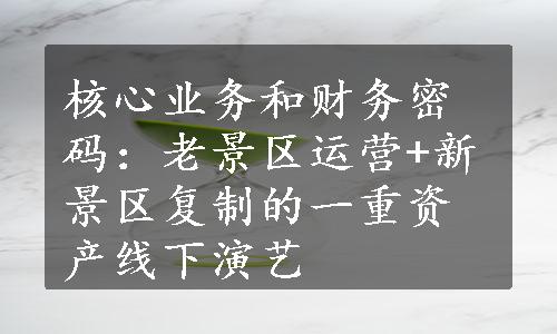 核心业务和财务密码：老景区运营+新景区复制的一重资产线下演艺